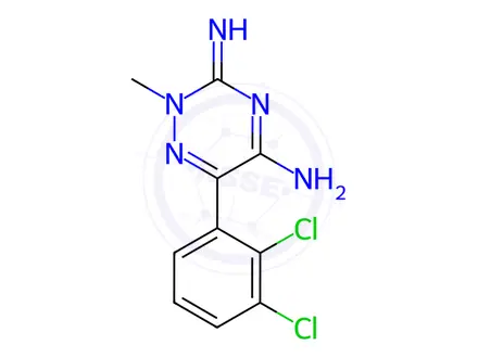 Chemical structure of 2-Methyllamotrigine Methanesulfonate