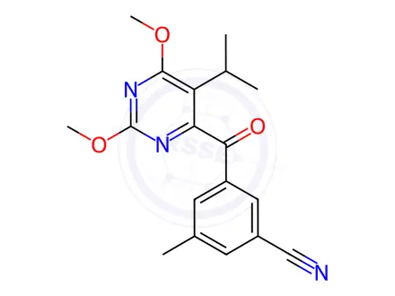 Chemical structure of 3-(5-Isopropyl-2,6-dimethoxypyrimidine-4-carbonyl)-5-methylbenzonitrile