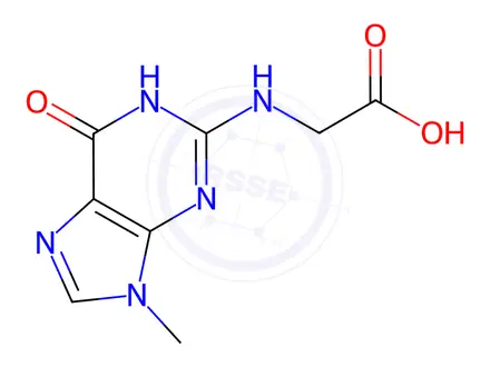 Chemical structure of Glycine, N-(6,9-dihydro-9-methyl-6-oxo-1H-purin-2-yl)-