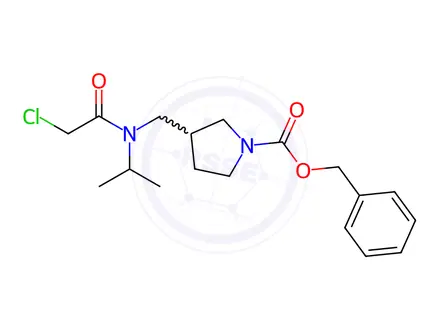 Chemical structure of Benzyl 3-((2-chloro-N-isopropylacetamido)methyl)pyrrolidine-1-carboxylate