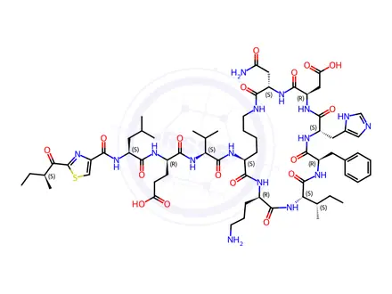 Chemical structure of Bacitracin Impurity 8 (Bacitracin EP Impurity H)