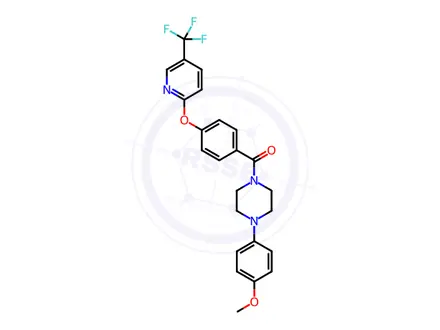 Chemical structure of (4-(4-Methoxyphenyl)piperazin-1-yl)(4-((5-(trifluoromethyl)pyridin-2-yl)oxy)phenyl)methanone