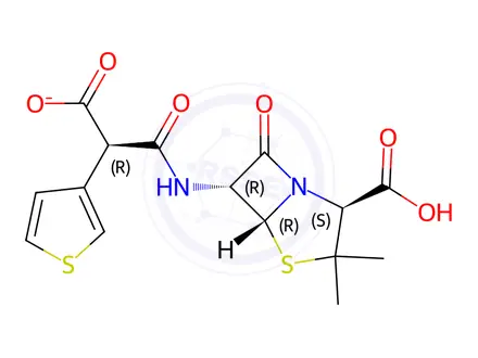 Chemical structure of Ticarcillin Monosodium
