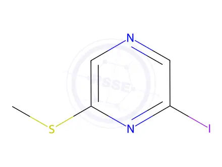 Chemical structure of Pyrazine, 2-iodo-6-(methylthio)-