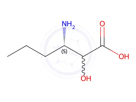 Chemical structure of (3S)-3-Amino-2-hydroxyhexanoic acid