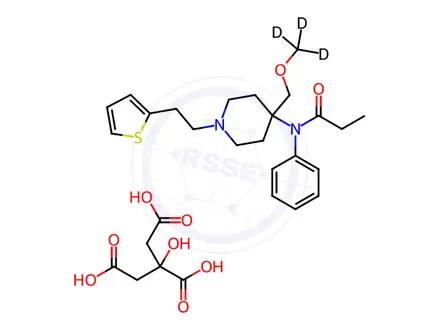 Chemical structure of Sufentanil-d3 Citrate
