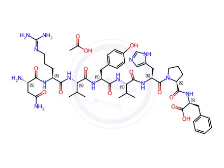 Chemical structure of Angiotensin Acetate