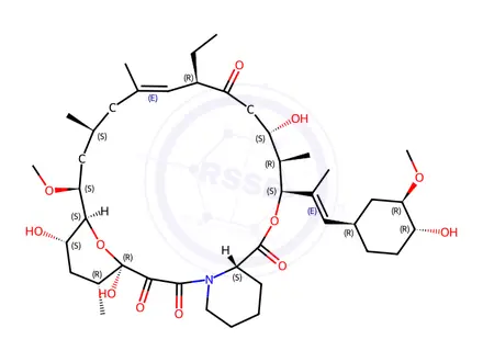 Chemical structure of Tacrolimus Impurity 113 (13-O-Desmethylascomycin)