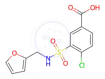 Chemical structure of 4-Chloro-3-[(furan-2-ylmethyl)sulfamoyl]benzoic acid