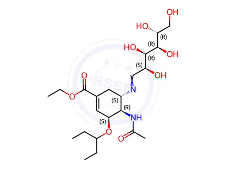 Chemical structure of Oseltamivir N-D-Glucitol