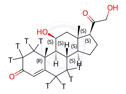 Chemical structure of CORTICOSTERONE, [1,2,6,7-3H]