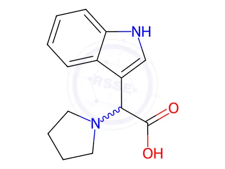 Chemical structure of 2-(1H-Indol-3-yl)-2-(pyrrolidin-1-yl)acetic acid