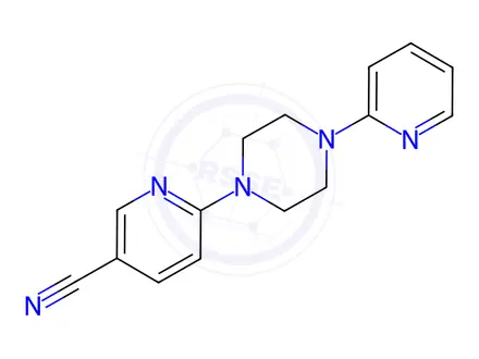 Chemical structure of 6-[4-(pyridin-2-yl)piperazin-1-yl]pyridine-3-carbonitrile