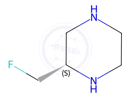 Chemical structure of Piperazine, 2-(fluoromethyl)-, hydrochloride (1:2), (2S)-