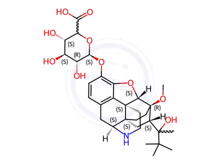 Chemical structure of Norbuprenorphine 3-b-D-Glucuronide (1.0mg/ml in Acetonitrile)
