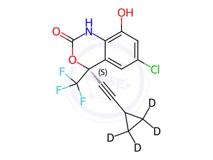 Chemical structure of 8-Hydroxy-Efavirenz D4