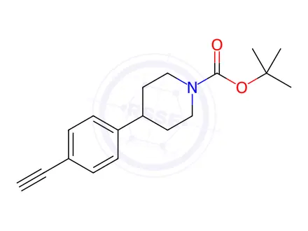 Chemical structure of tert-Butyl 4-(4-ethynylphenyl)piperidine-1-carboxylate