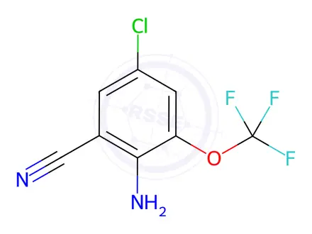 Chemical structure of Benzonitrile, 2-amino-5-chloro-3-(trifluoromethoxy)-