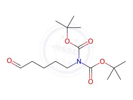 Chemical structure of Imidodicarbonic acid, 2-(5-oxopentyl)-, 1,3-bis(1,1-dimethylethyl) ester