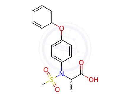 Chemical structure of N-(methylsulfonyl)-N-(4-phenoxyphenyl)alanine