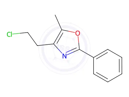 Chemical structure of Oxazole, 4-(2-chloroethyl)-5-methyl-2-phenyl-