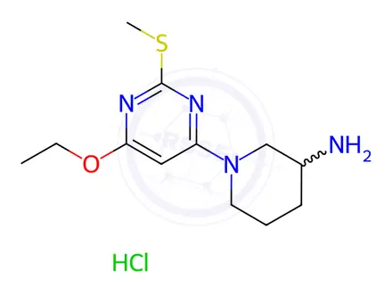 Chemical structure of 1-(6-Ethoxy-2-Methylsulfanyl-pyriMidin-4-yl)-piperidin-3-ylaMine hydrochloride