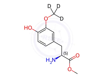 Chemical structure of 3-O-Methyl-L-DOPA-d3 Methyl Ester