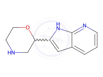 Chemical structure of 1H-Pyrrolo[2,3-b]pyridine, 2-(2-morpholinyl)-