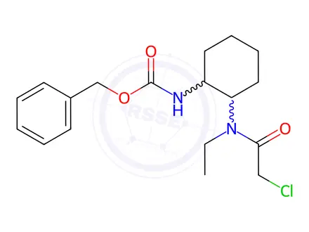 Chemical structure of benzyl (2-(2-chloro-N-ethylacetamido)cyclohexyl)carbamate