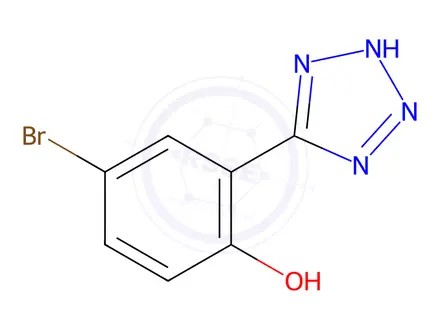 Chemical structure of 4-Bromo-2-(2H-1,2,3,4-tetrazol-5-yl)phenol