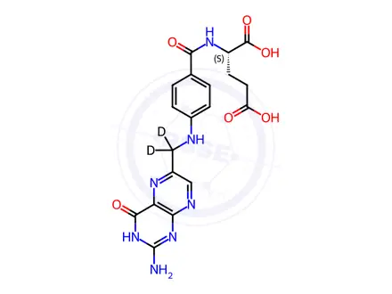 Chemical structure of Folic acid-d2