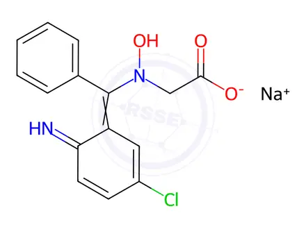 Chemical structure of α-(2-Amino-5-chlorophenyl)-N-(carboxymethyl)-α-phenylnitrone Monosodium Salt
