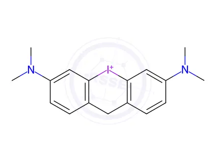 Chemical structure of 3,6-dimethylaminodibenzopyriodonium citrate