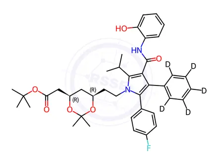 Chemical structure of 2-Hydroxy Atorvastatin-d5 Acetonide tert-Butyl Ester