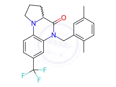 Chemical structure of 5-(2,5-dimethylbenzyl)-7-(trifluoromethyl)-1,2,3,3a-tetrahydropyrrolo[1,2-a]quinoxalin-4(5H)-one