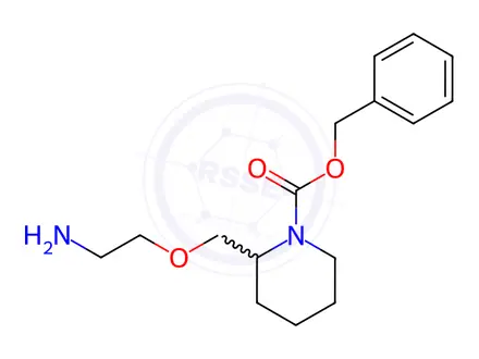 Chemical structure of Benzyl 2-((2-aminoethoxy)methyl)piperidine-1-carboxylate