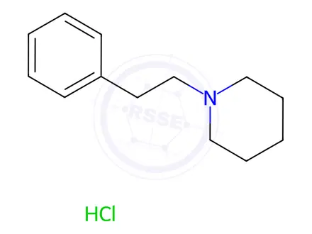 Chemical structure of Piperidine, 1-(2-phenylethyl)-, hydrochloride