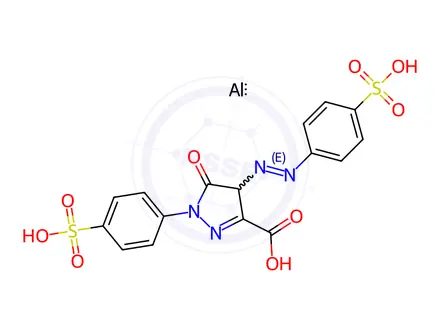 Chemical structure of Acid Yellow 23 Aluminium Lake
