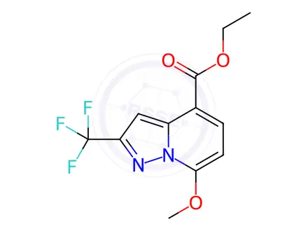 Chemical structure of Ethyl 7-methoxy-2-(trifluoromethyl)pyrazolo[1,5-a]pyridine-4-carboxylate