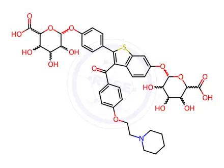 Chemical structure of Raloxifene 6,4’-Bis-b-D-glucuronide