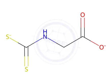 Chemical structure of N-(Carboxymethyl)dithiocarbamic acid disodium salt