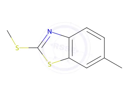 Chemical structure of Benzothiazole, 6-methyl-2-(methylthio)-(7CI,8CI,9CI)