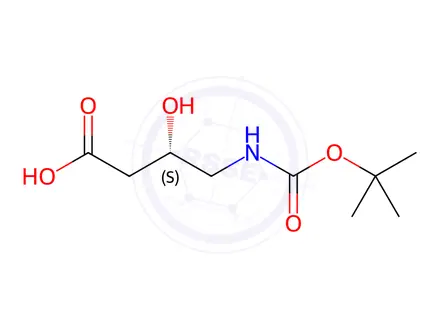Chemical structure of Butanoic acid, 4-[[(1,1-dimethylethoxy)carbonyl]amino]-3-hydroxy-, (S)-(9CI)