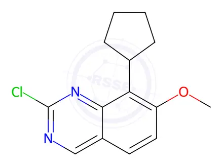 Chemical structure of Quinazoline, 2-chloro-8-cyclopentyl-7-methoxy-