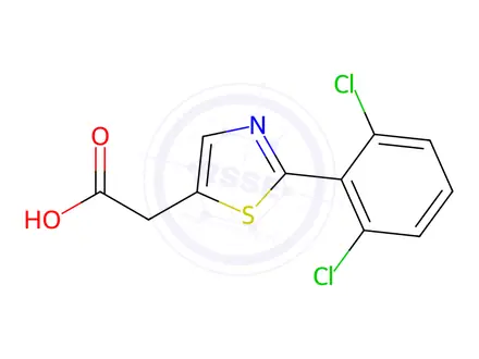 Chemical structure of 2-(2-(2,6-Dichlorophenyl)thiazol-5-yl)acetic acid