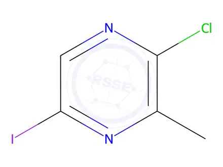 Chemical structure of Pyrazine, 2-chloro-5-iodo-3-methyl-
