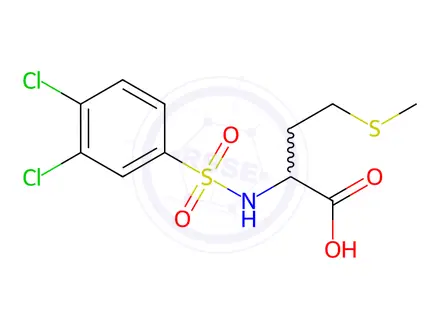 Chemical structure of 2-{[(3,4-dichlorophenyl)sulfonyl]amino}-4-(methylthio)butanoic acid