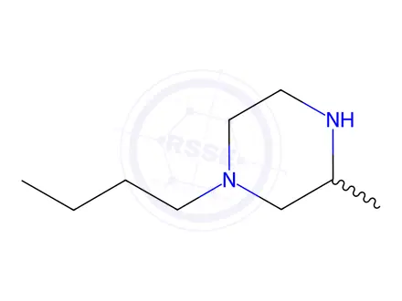 Chemical structure of Piperazine, 1-butyl-3-methyl-(9CI)