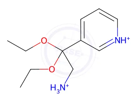 Chemical structure of 2,2-Diethoxy-2-pyridin-3-yl-ethylamine dihydrochloride