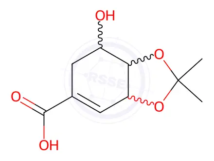 Chemical structure of 3,4-O-Isopropylidene shikimic acid